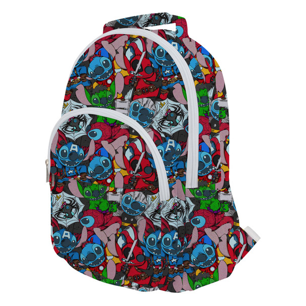 Pocket Backpack - Superhero Stitch - All Heroes Stacked