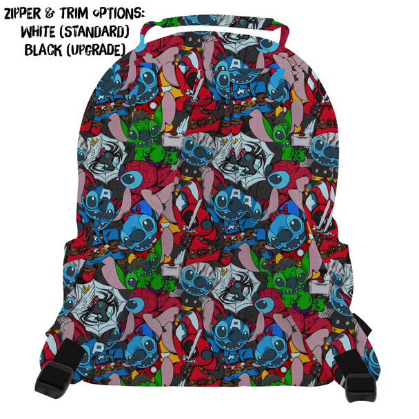 Pocket Backpack - Superhero Stitch - All Heroes Stacked