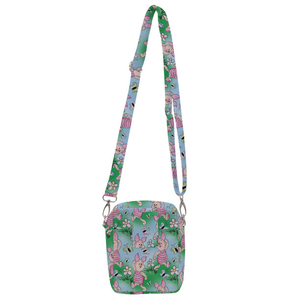 Belt Bag with Shoulder Strap - Sketched Piglet and Butterflies