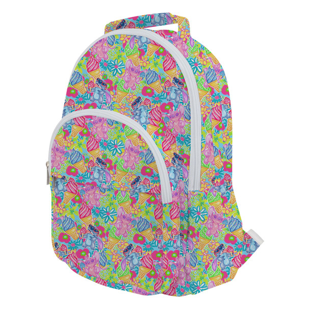 Pocket Backpack - Neon Floral Stitch & Angel