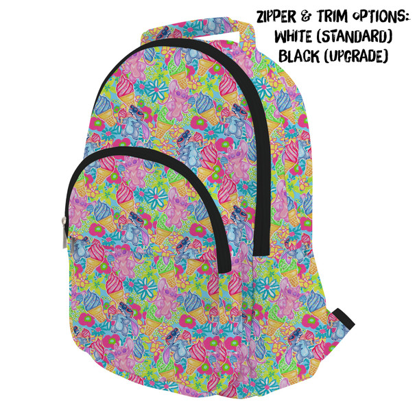 Pocket Backpack - Neon Floral Stitch & Angel