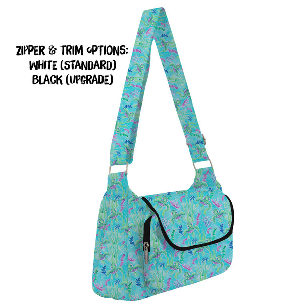 Shoulder Pocket Bag - Neon Floral Baby Turtle Squirt