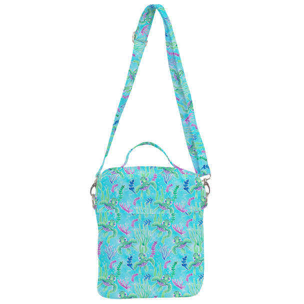 Crossbody Bag - Neon Floral Baby Turtle Squirt