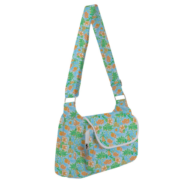 Shoulder Pocket Bag - Neon Floral Tangerine Goofy & Pluto