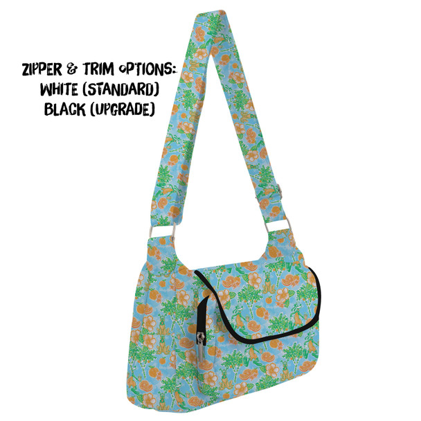 Shoulder Pocket Bag - Neon Floral Tangerine Goofy & Pluto