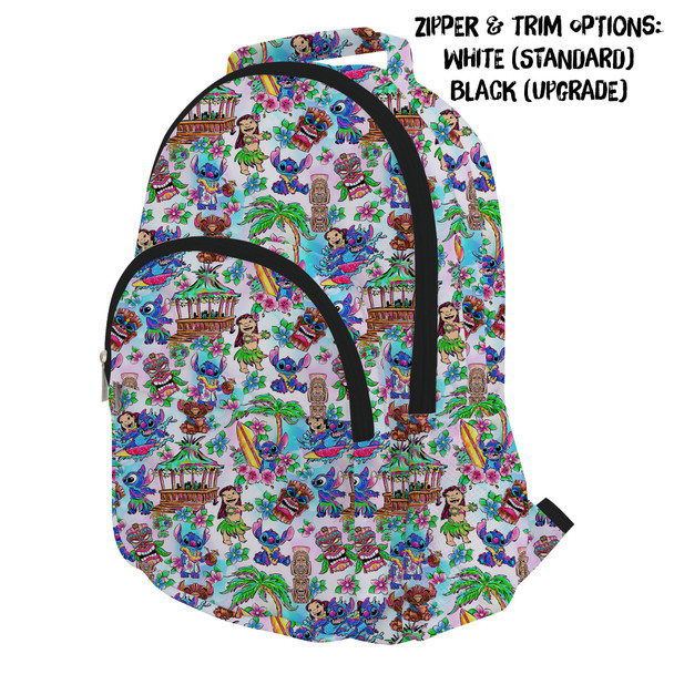 Pocket Backpack - Bright Lilo and Stitch Hand Drawn
