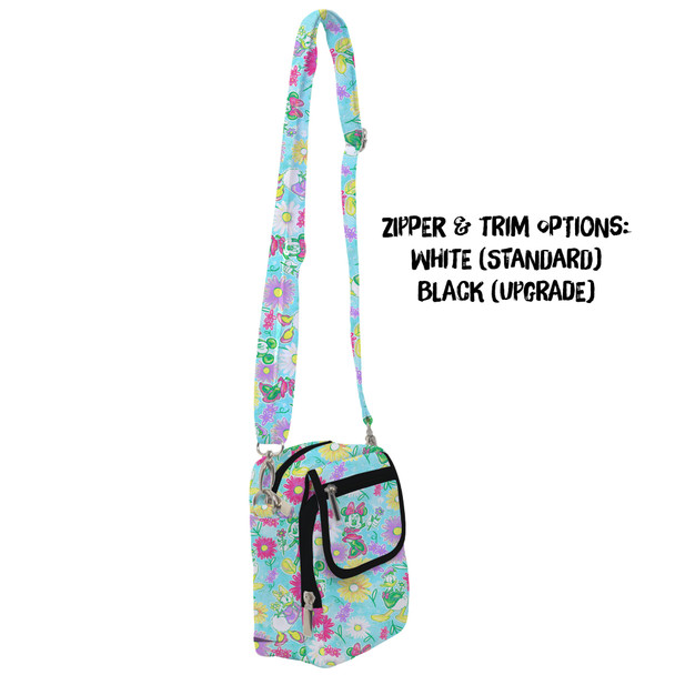 Belt Bag with Shoulder Strap - Neon Spring Floral Mickey & Friends