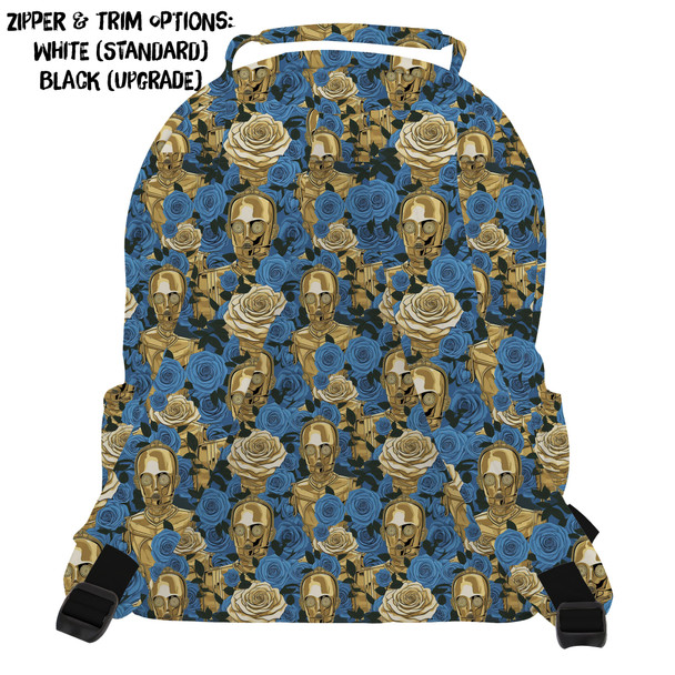 Pocket Backpack - Retro Floral C3PO Droid