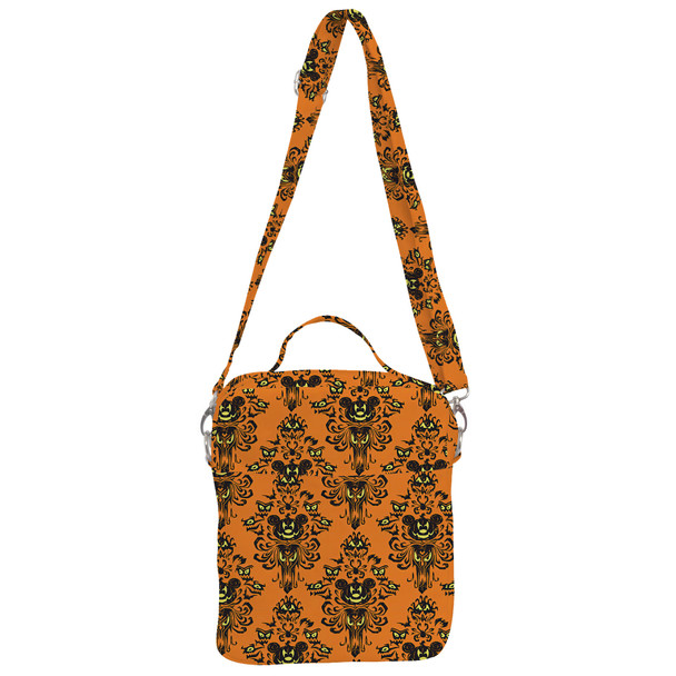 Crossbody Bag - Haunted Halloween Mansion Wallpaper