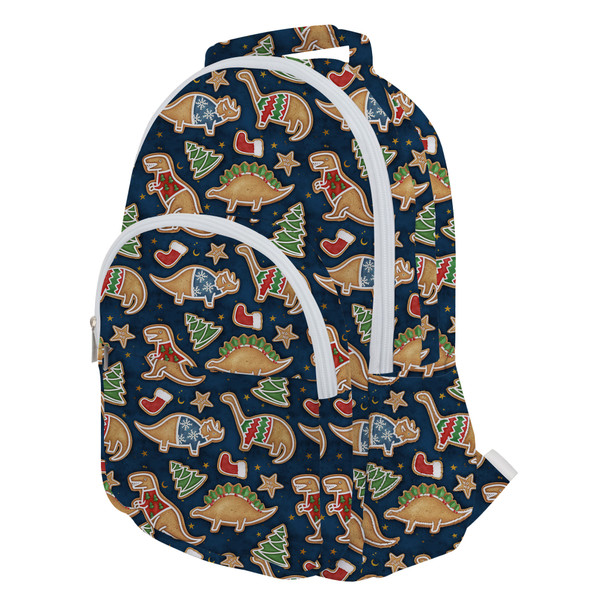 Pocket Backpack - Gingerbread Cookie Christmas Dinosaurs