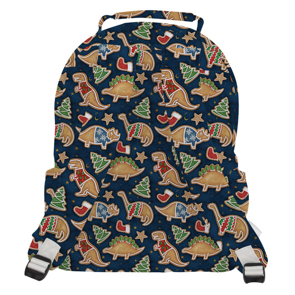 Pocket Backpack - Gingerbread Cookie Christmas Dinosaurs