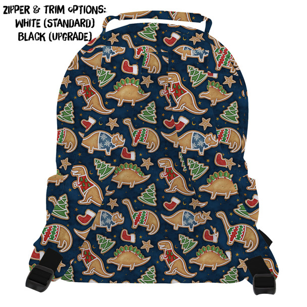 Pocket Backpack - Gingerbread Cookie Christmas Dinosaurs