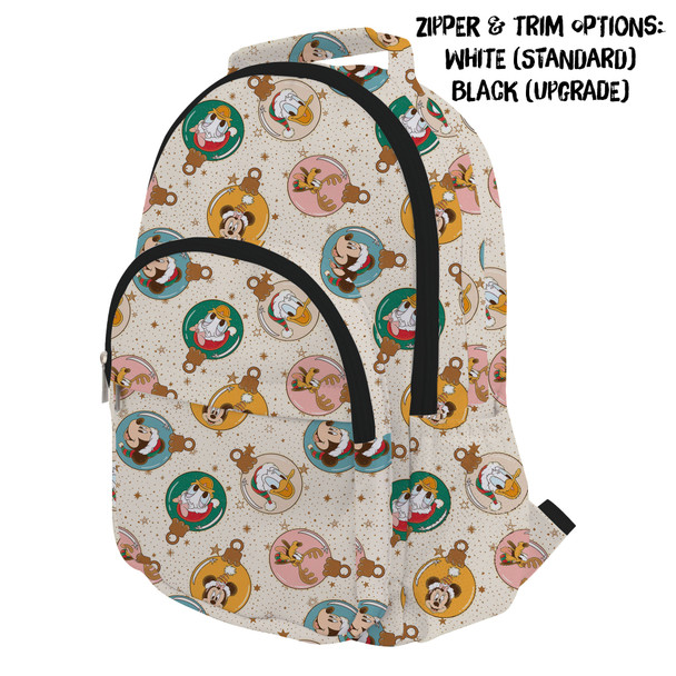 Pocket Backpack - Gold Mickey and Friends Christmas Baubles