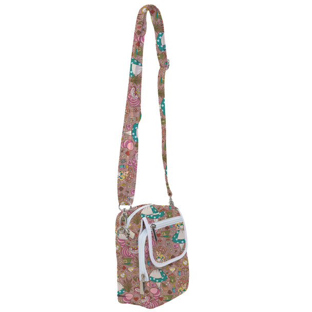 Belt Bag with Shoulder Strap - Cottagecore Alice in Wonderland