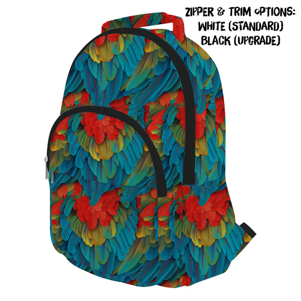Pocket Backpack - Animal Print - Macaw Parrot