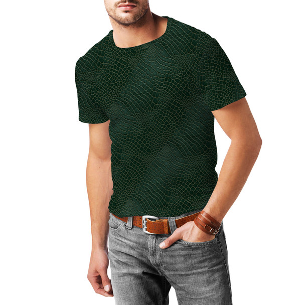 Men's Cotton Blend T-Shirt - Animal Print - Alligator