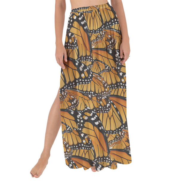 Maxi Sarong Skirt - Animal Print - Monarch Butterfly