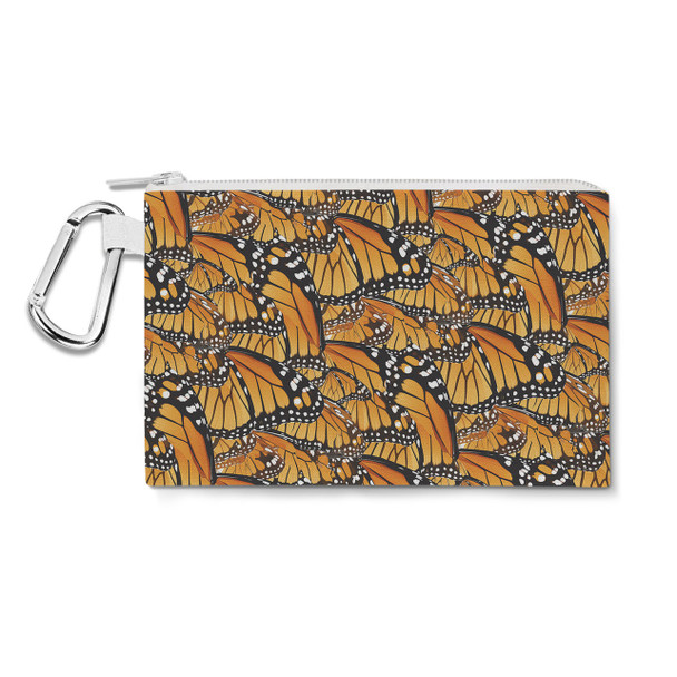 Canvas Zip Pouch - Animal Print - Monarch Butterfly