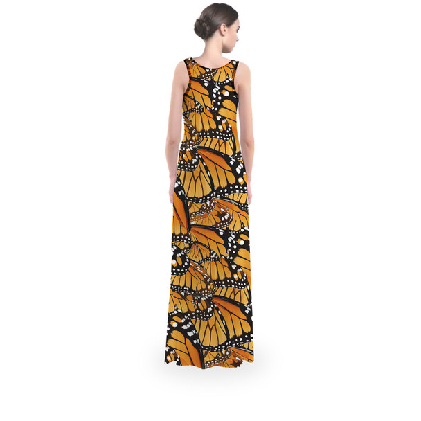 Flared Maxi Dress - Animal Print - Monarch Butterfly