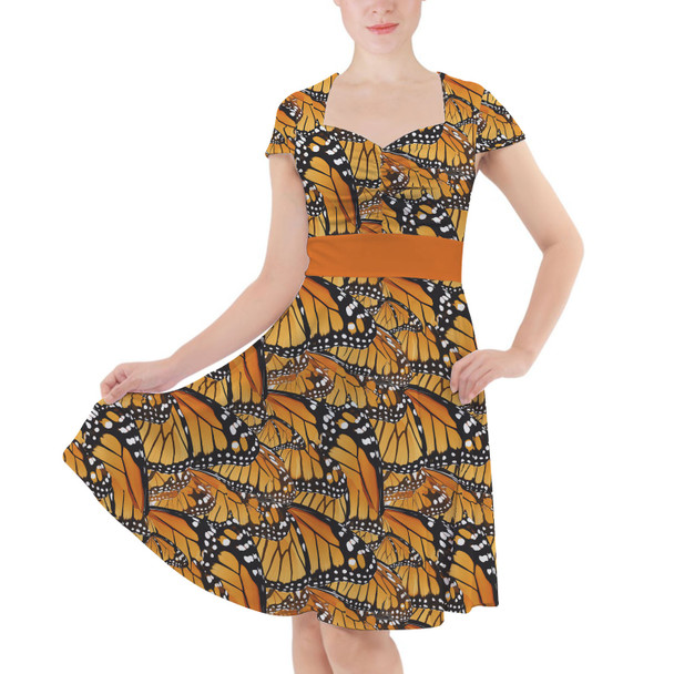 Sweetheart Midi Dress - Animal Print - Monarch Butterfly