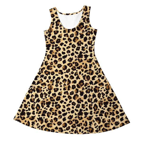 Girls Sleeveless Dress - Animal Print - Cheetah