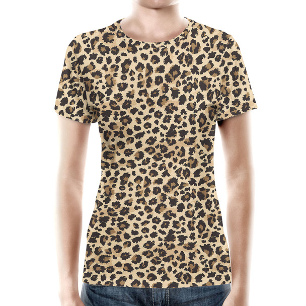 Women's Cotton Blend T-Shirt - Animal Print - Cheetah