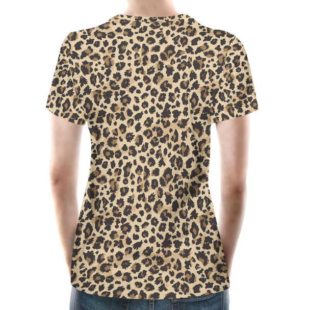 Women's Cotton Blend T-Shirt - Animal Print - Cheetah