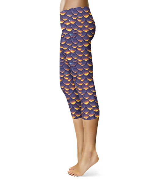 Sport Capri Leggings - Animal Print - Dragon