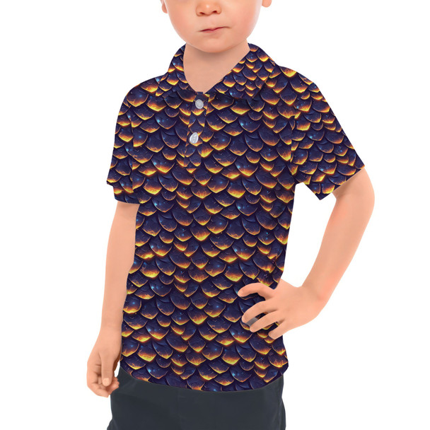 Kids Polo Shirt - Animal Print - Dragon