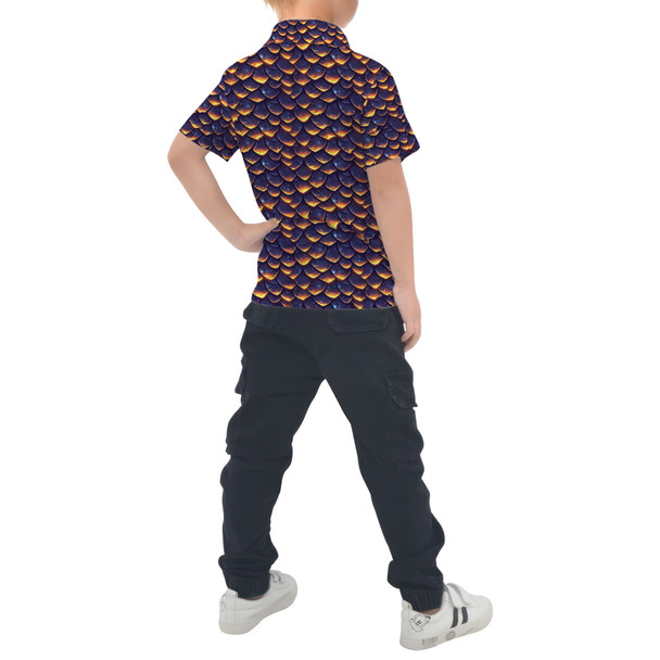 Kids Polo Shirt - Animal Print - Dragon