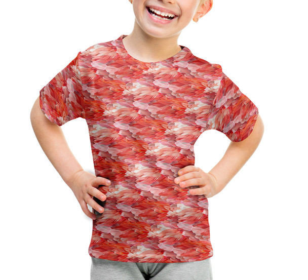 Youth Cotton Blend T-Shirt - Animal Print - Flamingo