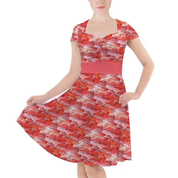 Sweetheart Midi Dress - Animal Print - Flamingo
