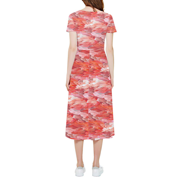 High Low Midi Dress - Animal Print - Flamingo