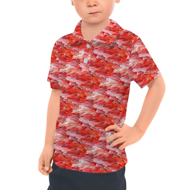 Kids Polo Shirt - Animal Print - Flamingo