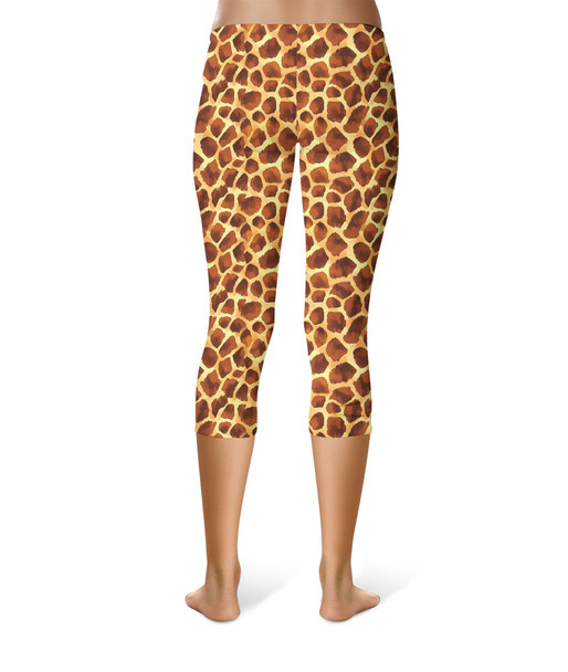 Sport Capri Leggings - Animal Print - Giraffe