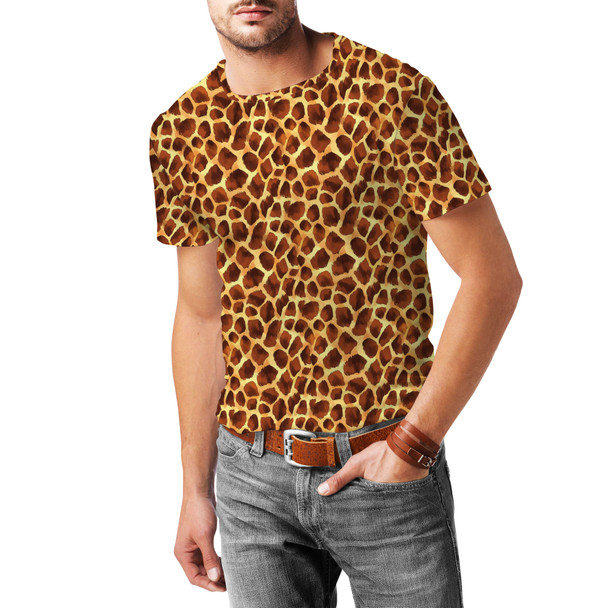 Men's Sport Mesh T-Shirt - Animal Print - Giraffe