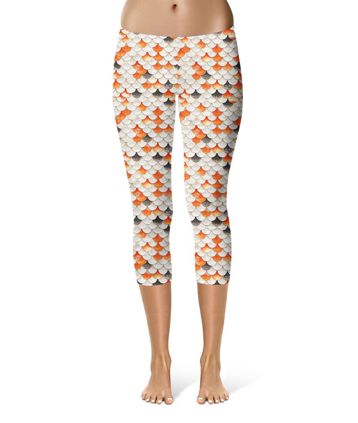 Sport Capri Leggings - Animal Print - Koi Fish