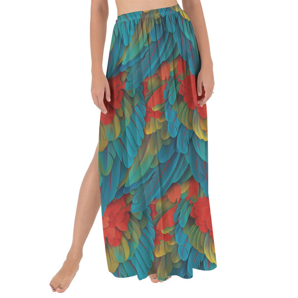 Maxi Sarong Skirt - Animal Print - Macaw Parrot