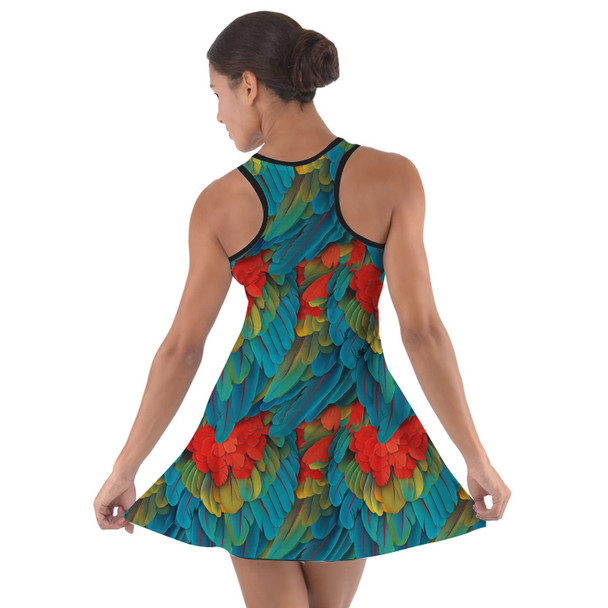 Cotton Racerback Dress - Animal Print - Macaw Parrot