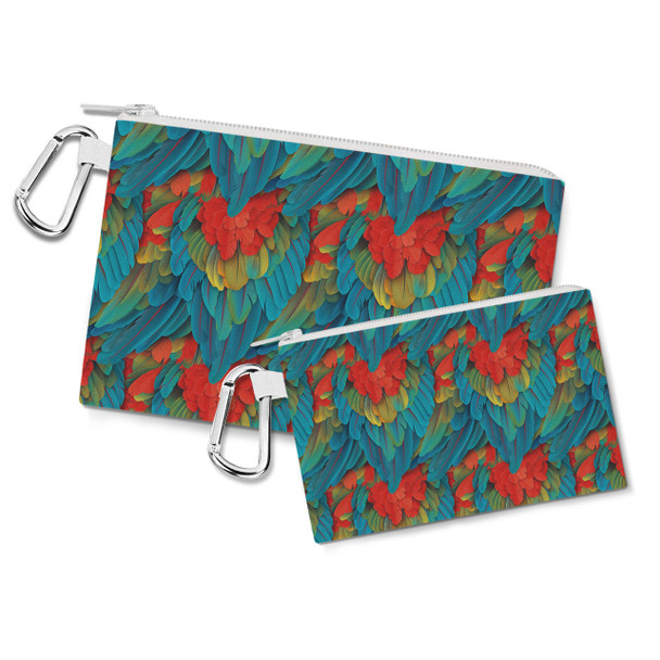 Canvas Zip Pouch - Animal Print - Macaw Parrot