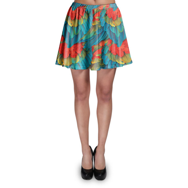Skater Skirt - Animal Print - Macaw Parrot