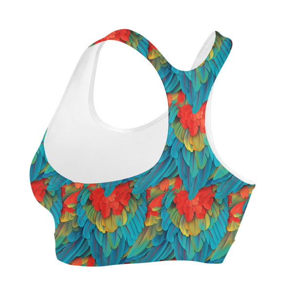 Sports Bra - Animal Print - Macaw Parrot