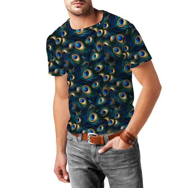 Men's Cotton Blend T-Shirt - Animal Print - Peacock