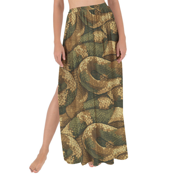 Maxi Sarong Skirt - Animal Print - Snake