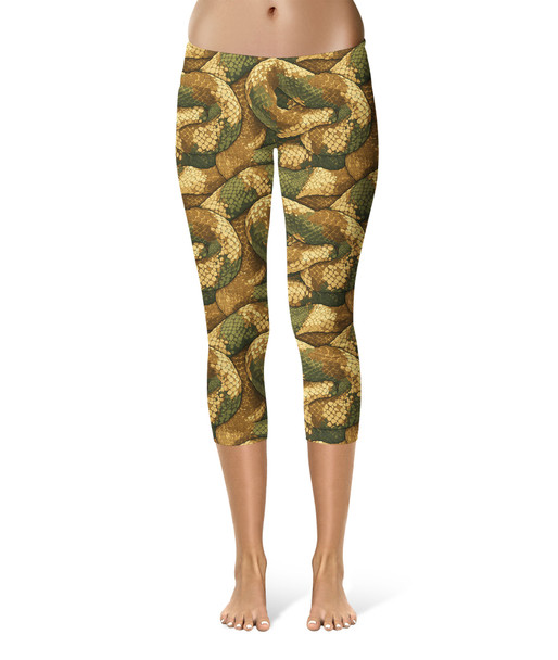 Sport Capri Leggings - Animal Print - Snake