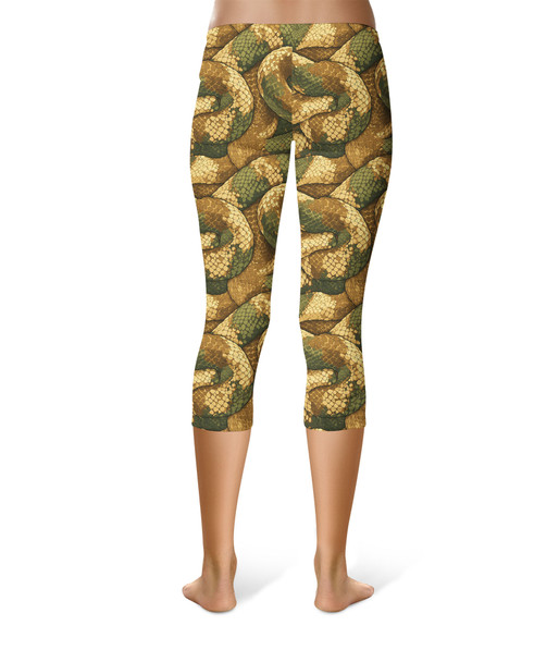 Sport Capri Leggings - Animal Print - Snake