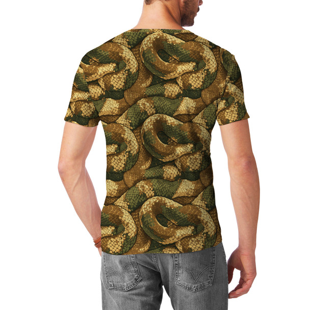 Men's Cotton Blend T-Shirt - Animal Print - Snake