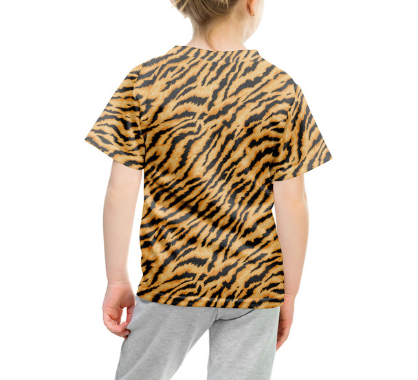 Youth Cotton Blend T-Shirt - Animal Print - Tiger