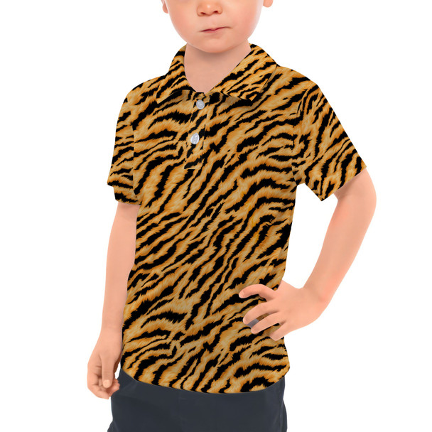 Kids Polo Shirt - Animal Print - Tiger