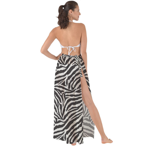 Maxi Sarong Skirt - Animal Print - Zebra
